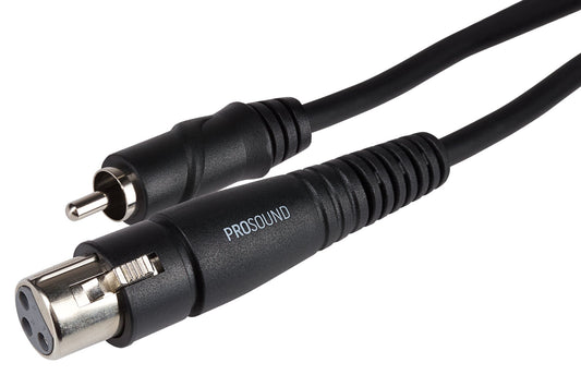 ProSound XLR Female Connector to RCA Phono Cable - Black, 0.23m