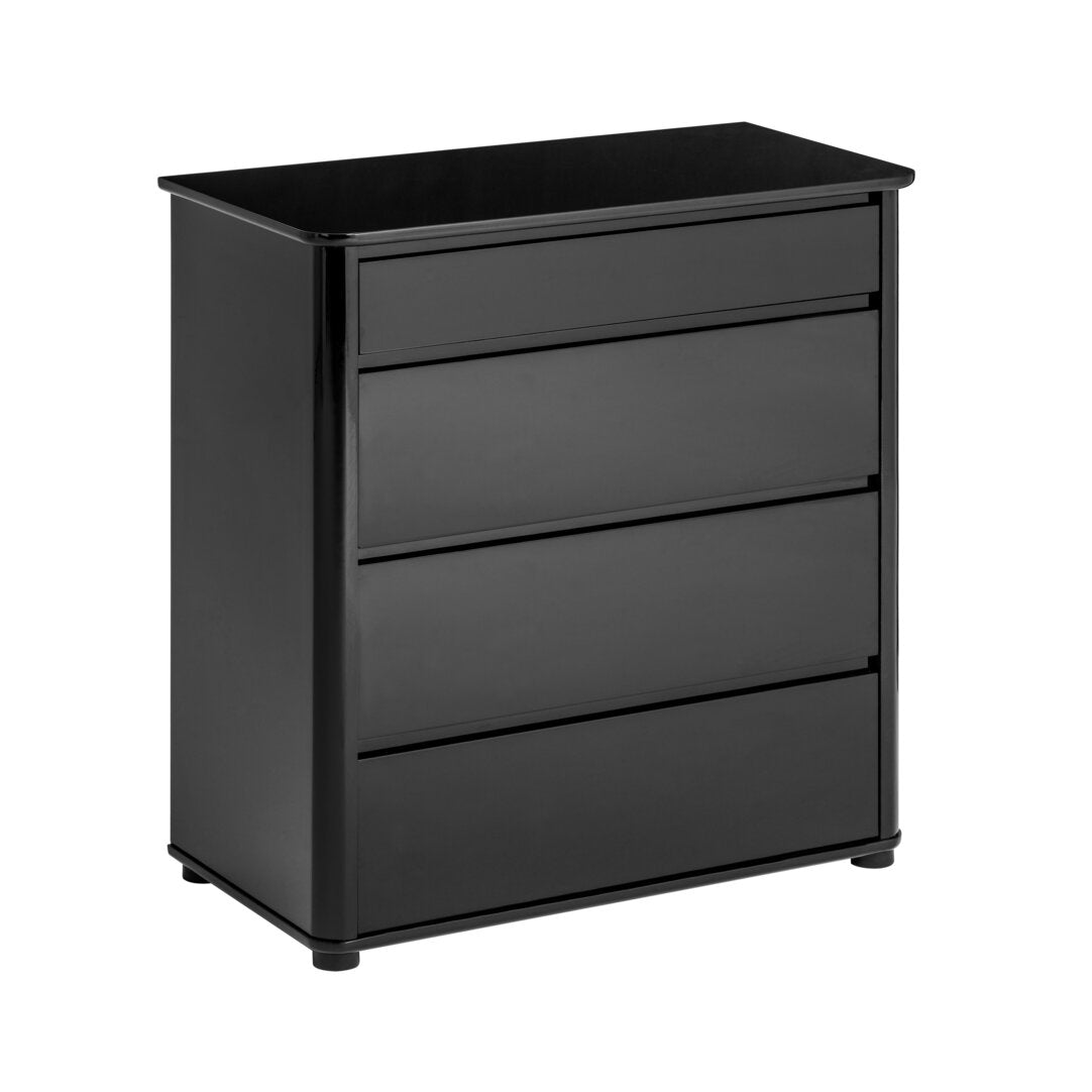 Maddox Black High Gloss 4 Drawer Chest