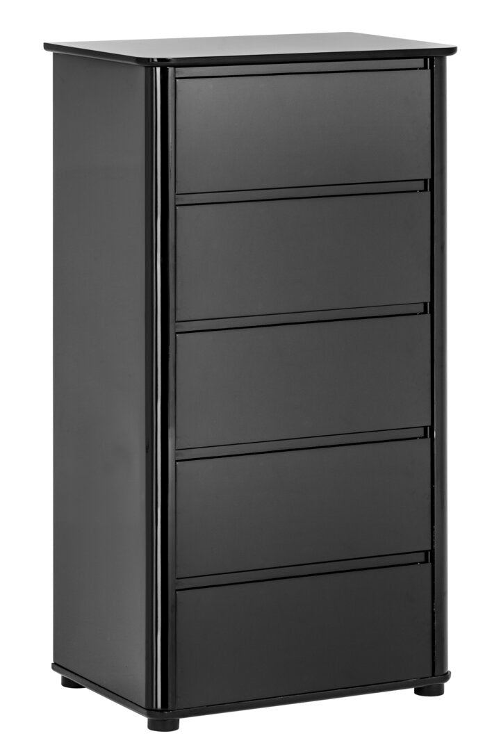Maddox Black High Gloss 5 Drawer Chest