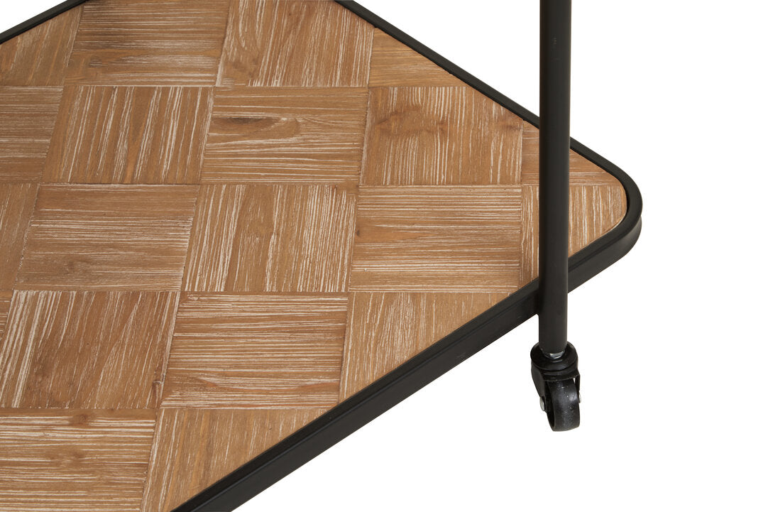 Kendra Parquet Fir Wood Trolley