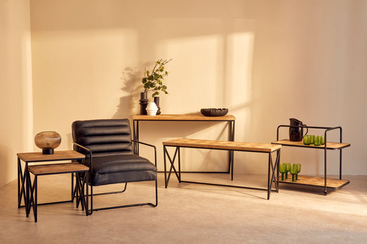 Kendra Parquet Fir Wood Trolley