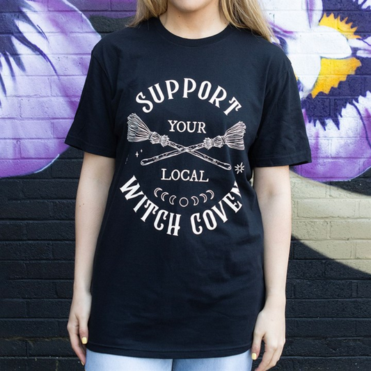 Support Your Local Witch Coven Unisex T-shirt Size L
