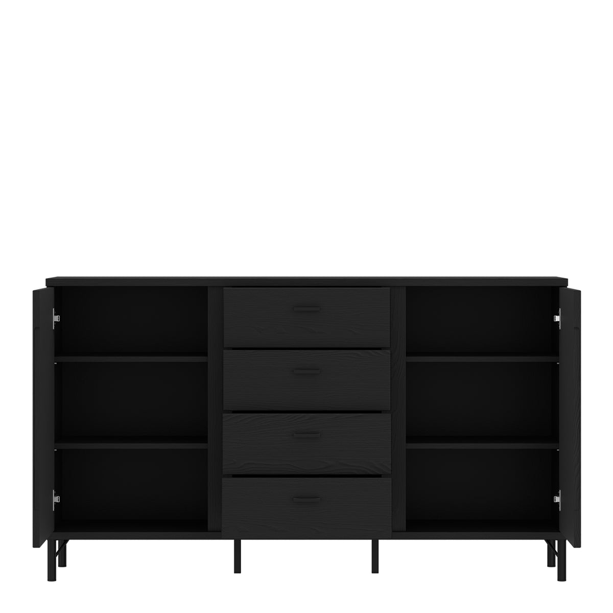 Larson Sideboard 2 Door 4 Drawer in Black Graphite