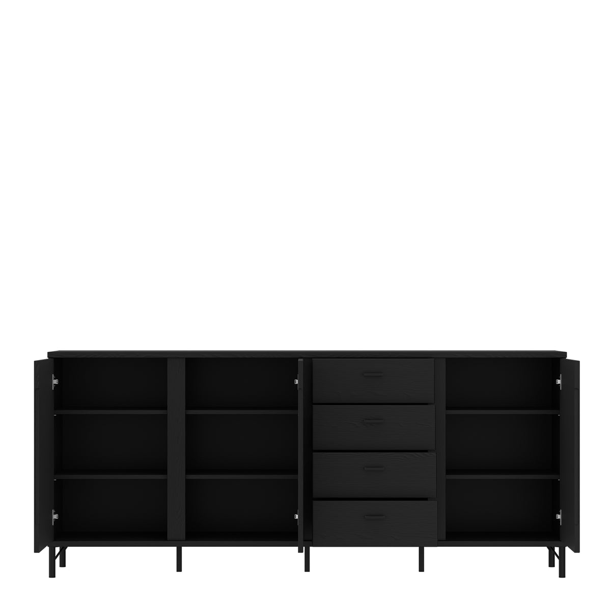 Larson Sideboard 3 Door 4 Drawer in Black Graphite