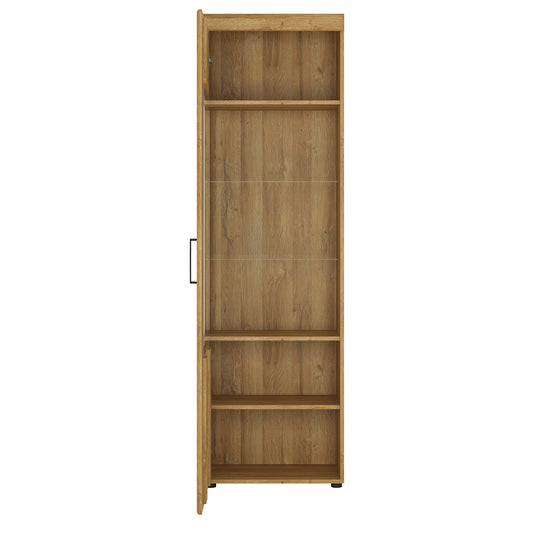 Chester Tall Glazed Display Cabinet (LH) in Grandson Oak