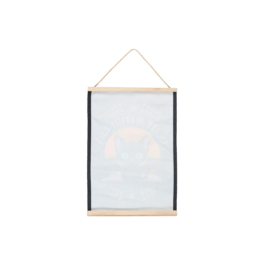 In My Witch Era Bat Cat Fabric Wall Hanging