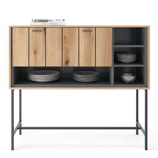 Atticus Bar Table with 1 Flap in Oak/Grey