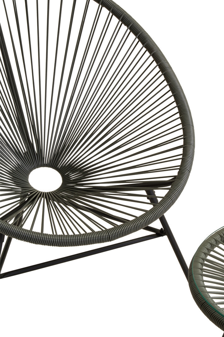 Milan Grey 3 Piece Rattan Patio Set