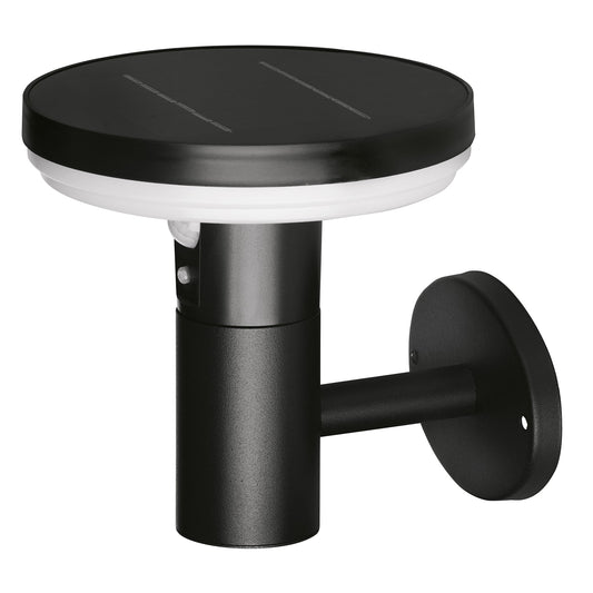4lite Antheia Solar IP54 Die-Cast Aluminium LED Outdoor Wall Light with Built in PIR Motion Sensor