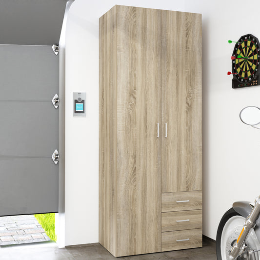 Jupiter Wardrobe 2 Doors 3 Drawers in Oak 2000