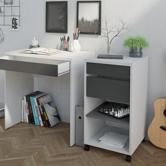 Fenton Mobile File Cabinet 2 Drawers 1 Shelf