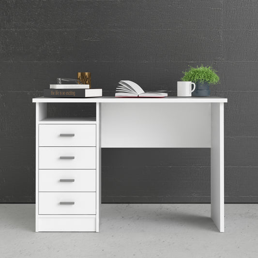 Fenton 4 Drawer Desk in White