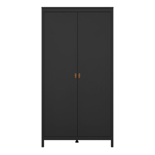 Barcelona Wardrobe with 2 Doors in Matt Black