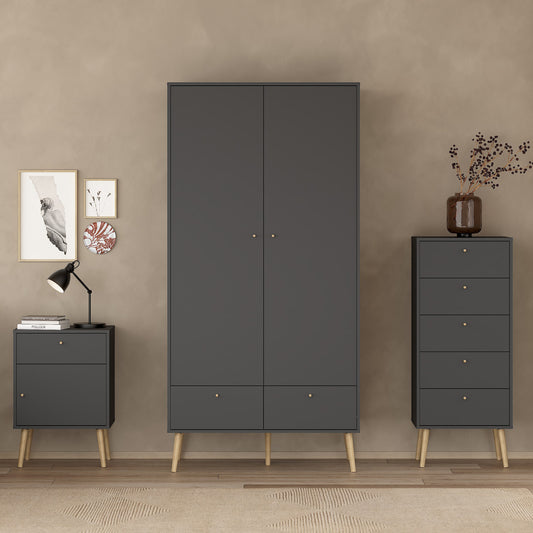 Carlisle Chest 5 Drawers Dark Grey