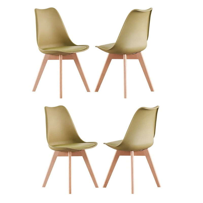5PCs Dining Set - White Halo Dining Table & Set of 4 Lorenzo Tulip Dining Chairs