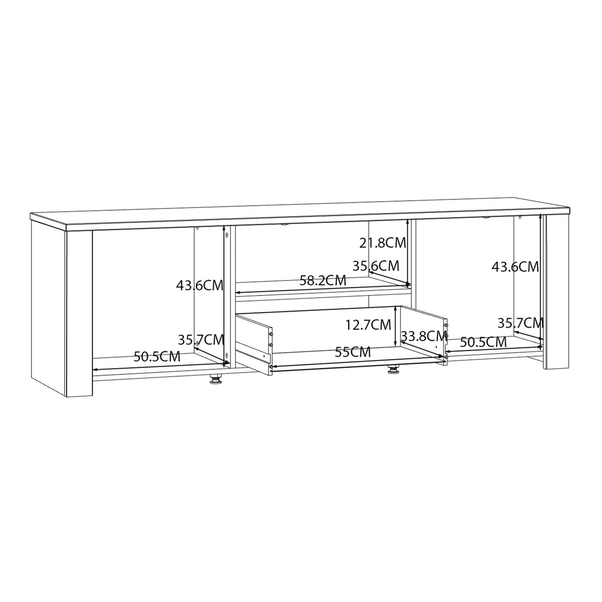 Balmoral 2 Door 1 Drawer TV Unit in Riviera Oak/White