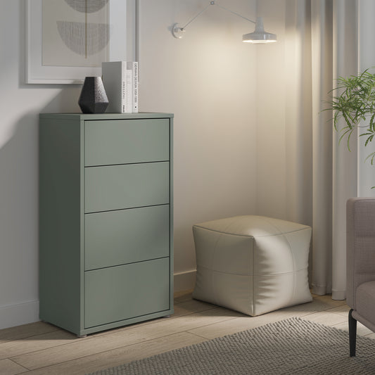 Alyson Tall 4 Drawer Chest with Push-to-Open Drawers in Sage Green