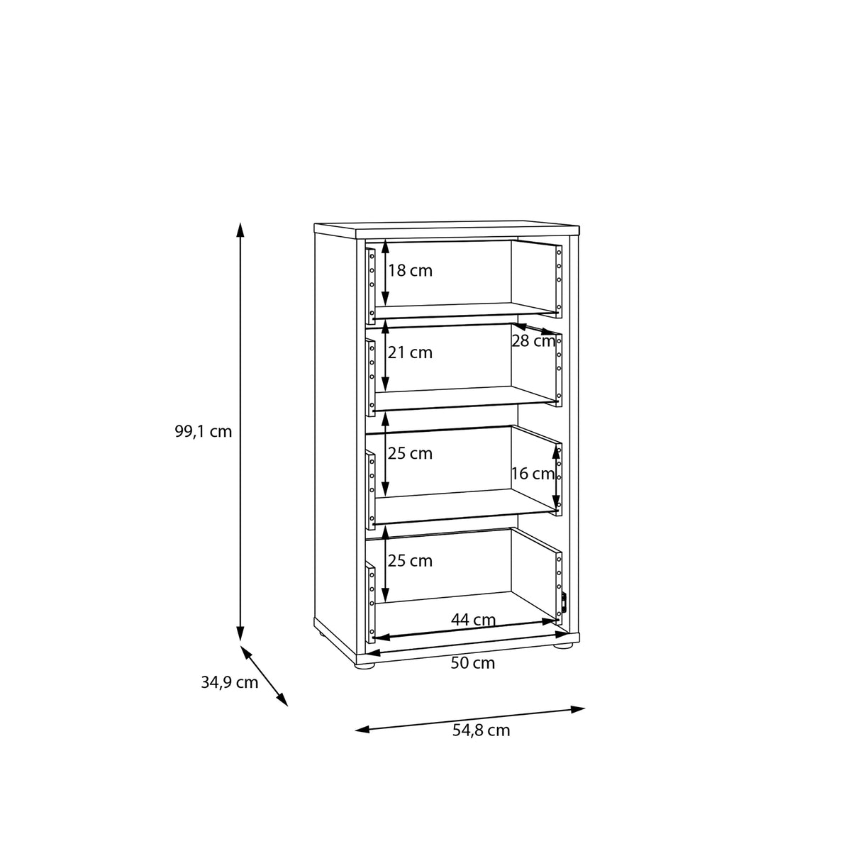 Alyson Tall 4 Drawer Chest with Push-to-Open Drawers in Taupe