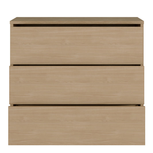 Alyson 3 Drawer Chest with Push-to-Open Drawers in Elegancia Oak