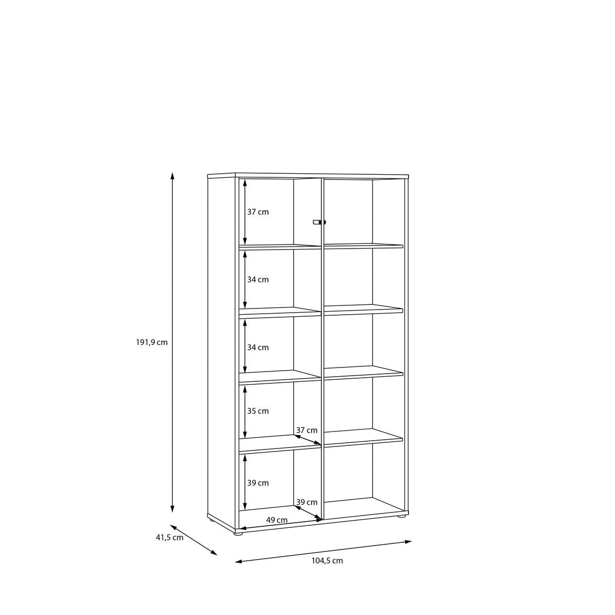 Alyson Wide Storage Cabinet 4 Doors Push-to-Open & 2 Central Shelves Sand