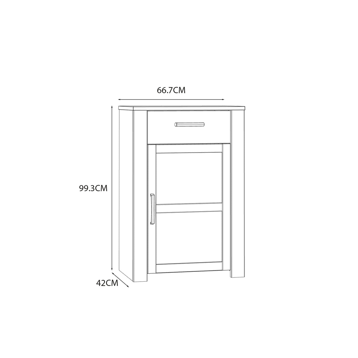 Balmoral 1 Door 1 Drawer Shoe Cabinet in Riviera Oak/White