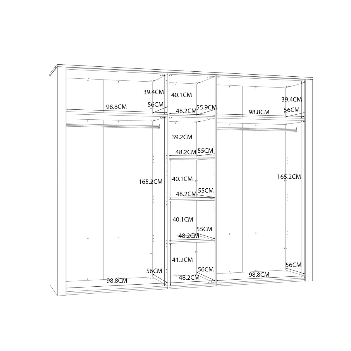 Balmoral 5 Door Wardrobe in Riviera Oak/White