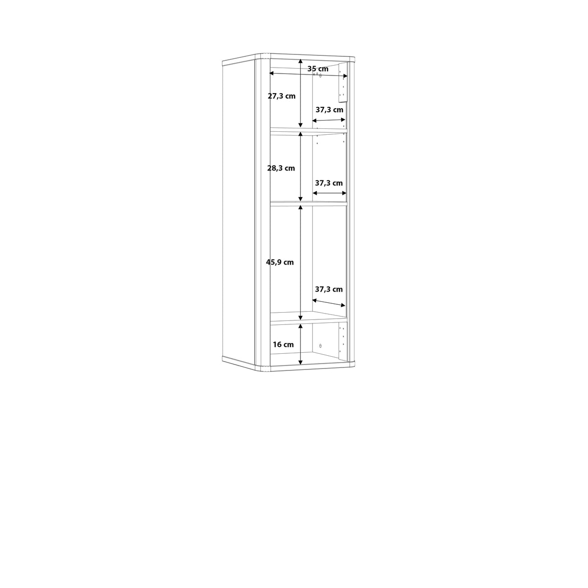 Karis Display Cabinet with 1 Glass Door in Grey and Oak