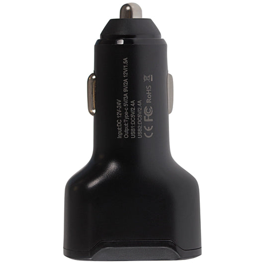 Maplin 2x USB-A / 1x USB-C Power Delivery High Speed USB Car Charger