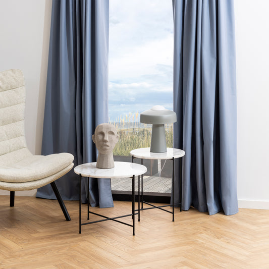 Avril Side Table with White Marble Top 42x45cm