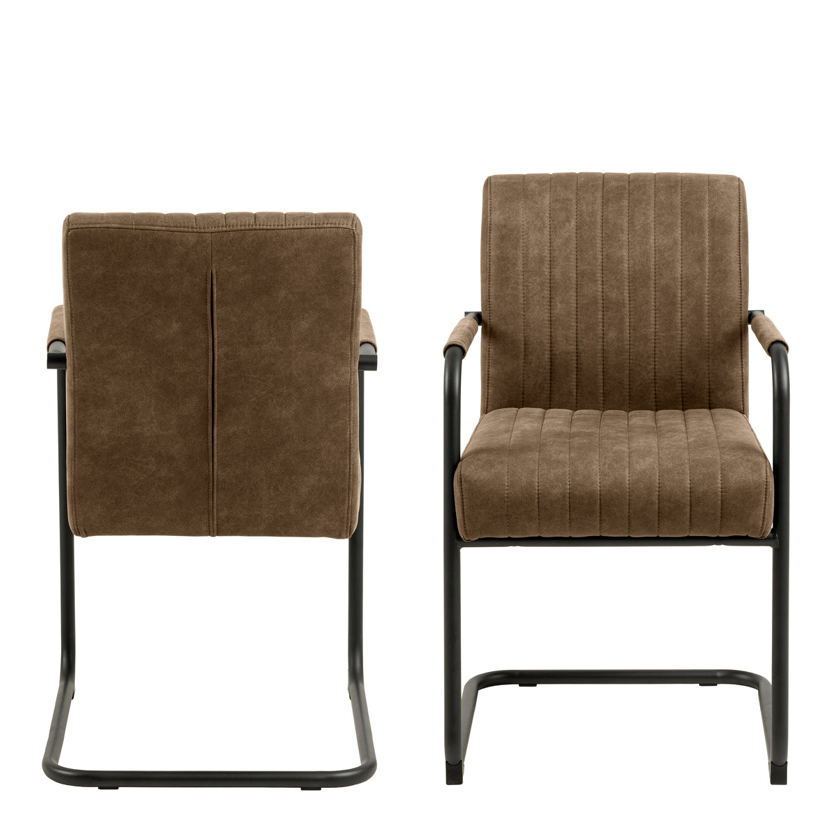 Valley Dining Table in Oak 120cm with 4 Adele Dining Chairs in Light Brown Fabric