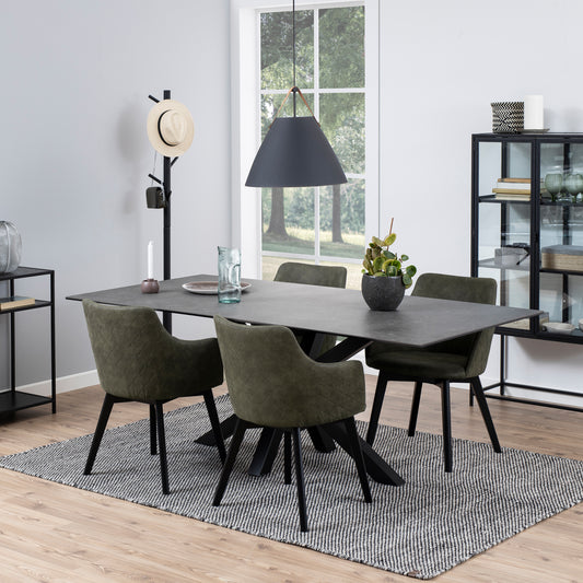 Harlow Dining Table with Ceramic Black Top 200cm