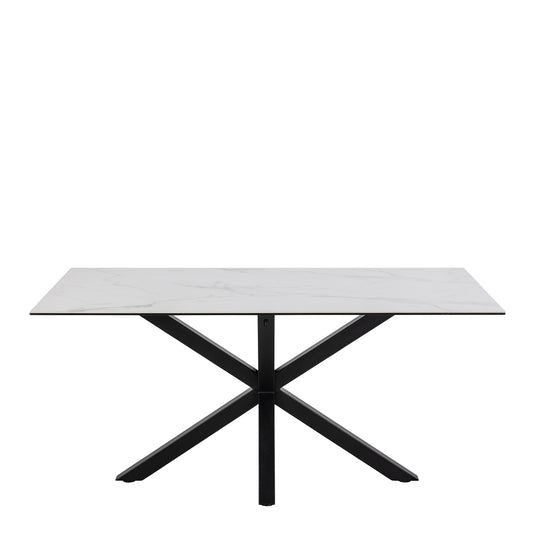 Harlow Dining Table in Ceramic White 160x75.5cm