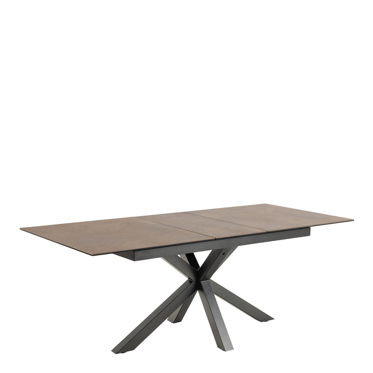 Harlow Extendable Dining Table with Ceramic Rusty Brown Top 168cm