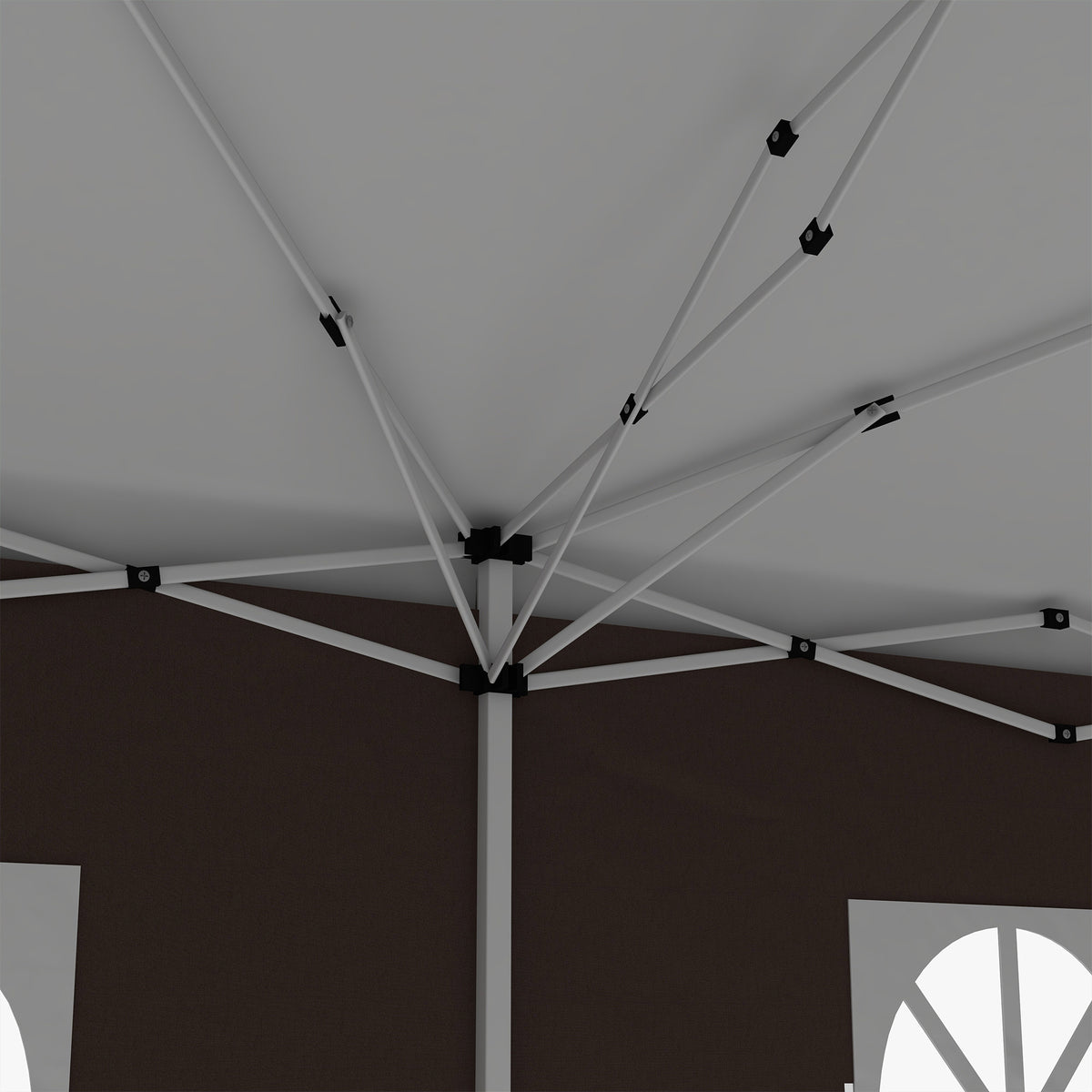Outsunny 3 x 6 m Pop Up Gazebo with Sides and Windows, Height Adjustable Wedding Camping Party Tent Canopy Marquee with Storage Bag for Garden, Event, Brown
