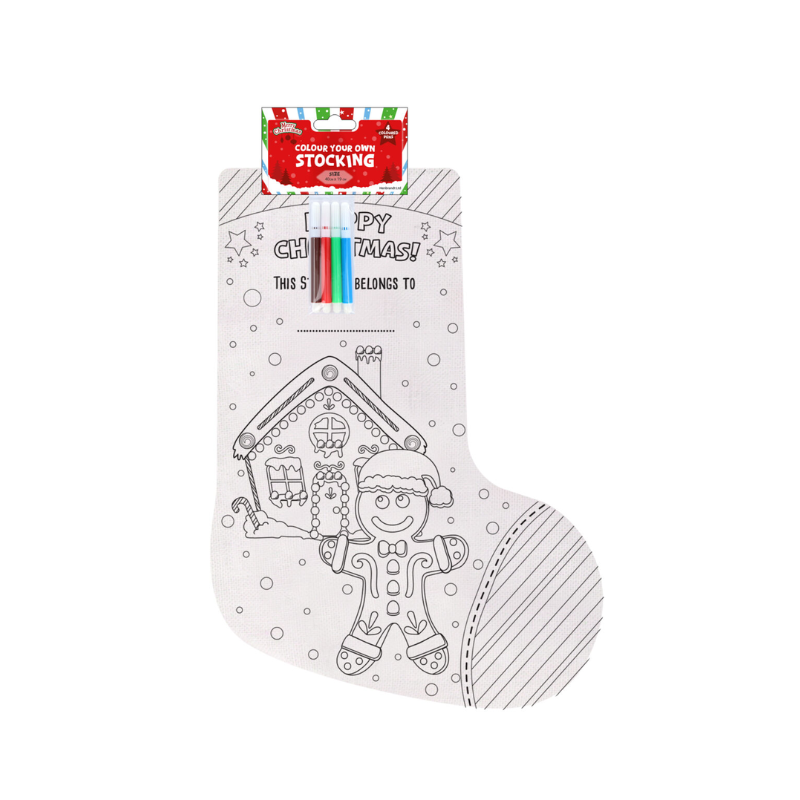 Colour Your Own Christmas Stocking With 4 Felt Tip Pens