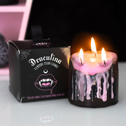 Small Pink Vampire Tears Pillar Candle