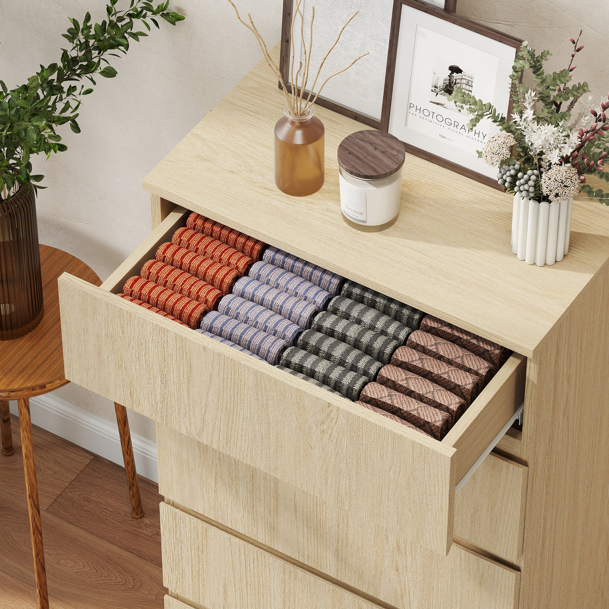 Chest of Drawers, 5-Drawer Storage Cabinets, Modern Dresser, Storage Drawer Unit for Bedroom