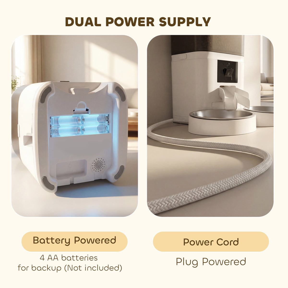 PawHut Automatic Cat Feeder for 2 Cats with HD Camera?2.4G & 5G WiFi Pet Food Dispenser 6L APP Control