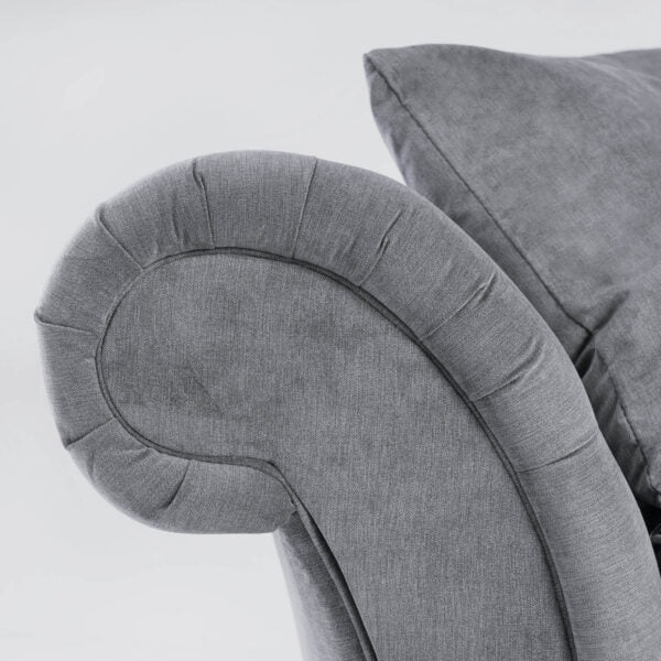 Charcoal Grey Rolled‑Arm 4‑Seater Sofa