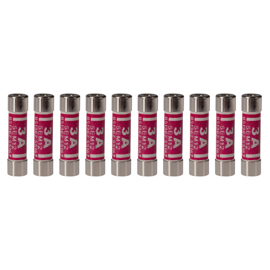 Maplin 3 Amp Plug Fuse BS1362 25.4 x 6.4mm - Pack of 10