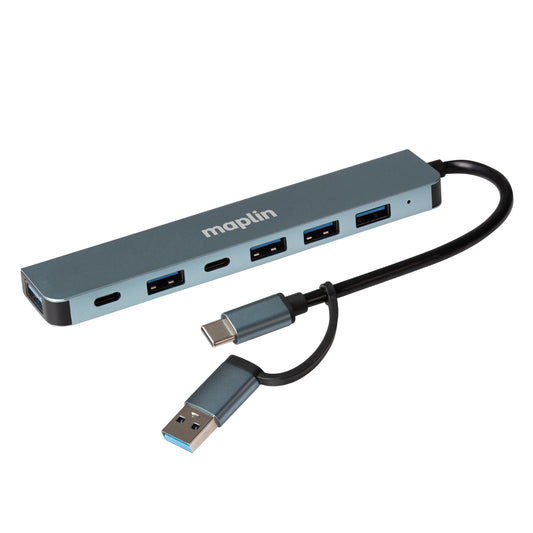 Maplin USB-C / USB-A Multiport Hub to 4x USB-A 2.0 / 2x USB-C / 1x USB-A 3.0