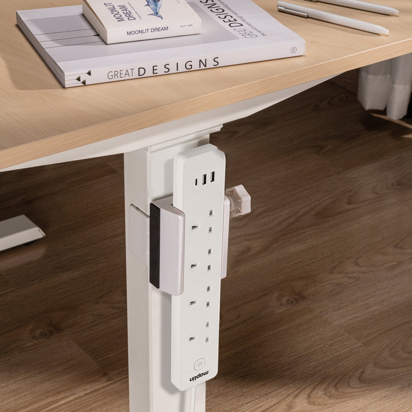 ProperAV Extension Lead Clamp for Mobile Desk Trolley Workstations