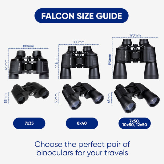 PRAKTICA Falcon 8x40mm Wide Angle Porro Prism Field Binoculars - Black