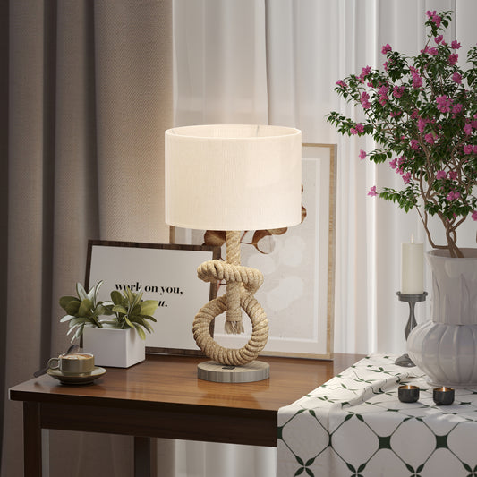 Nautical LED Table Lamp with USB Charging Port, Bedside Desk Lamp for Bedroom, Living Room, Home Office