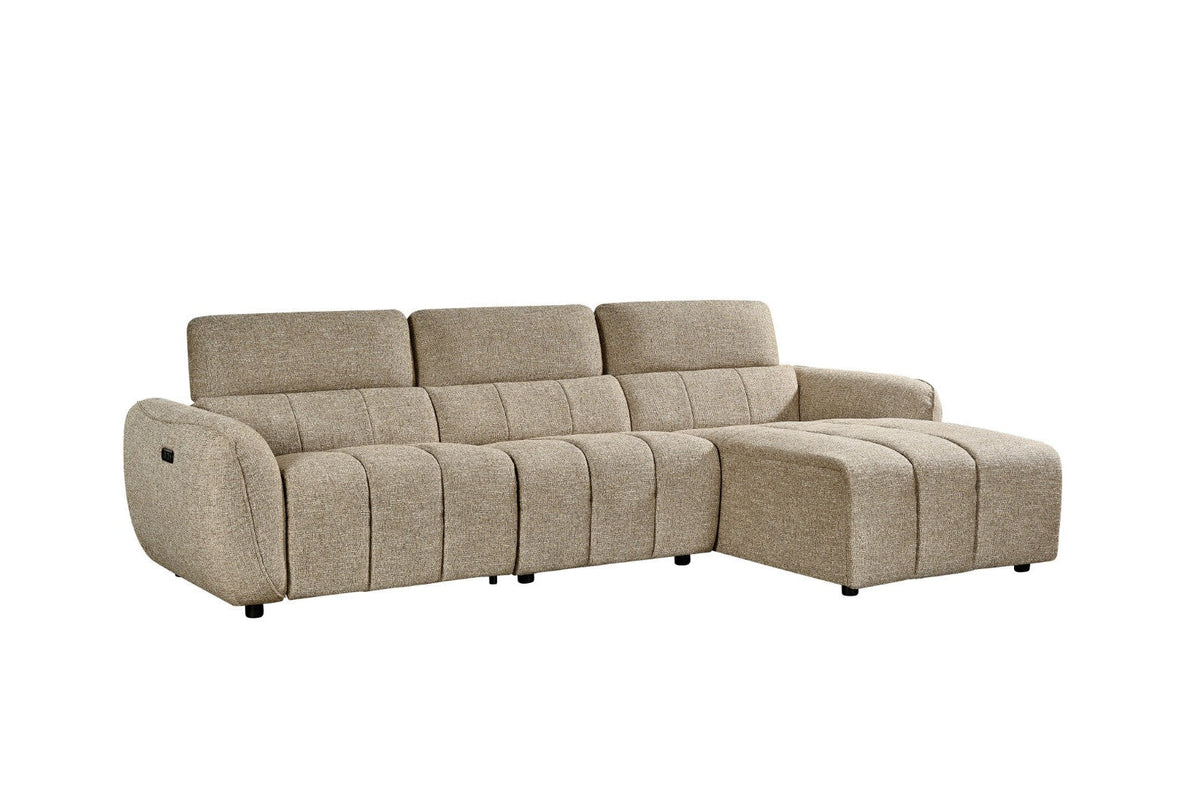 Turin Electric Recliner Sofa Mocha Right Hand