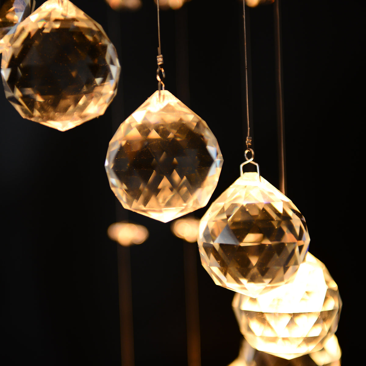 Modern Crystal Chandelier Ceiling Light Pendant Lamp Chrome Finish Glass Droplets New, for Living Room, Bedroom, Hallway, ?30 x 120cm