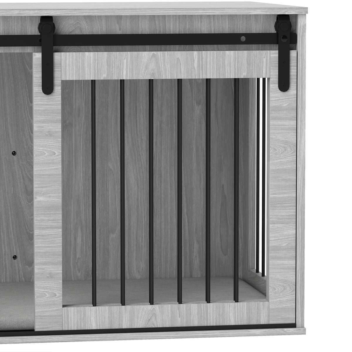 PawHut 46.46'' Dog Crate Furniture with Removable Cushion & Security Latch for Extra Large Dogs - Grey