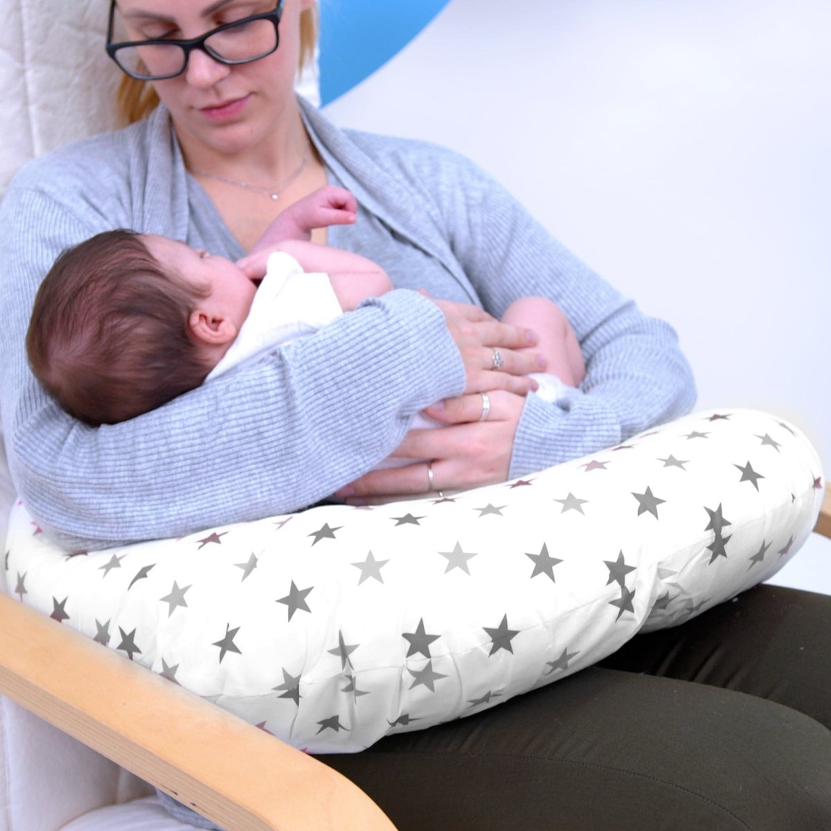 Breast Feeding Nursing Pillow  - Silver Twinkle (COVER ONLY)