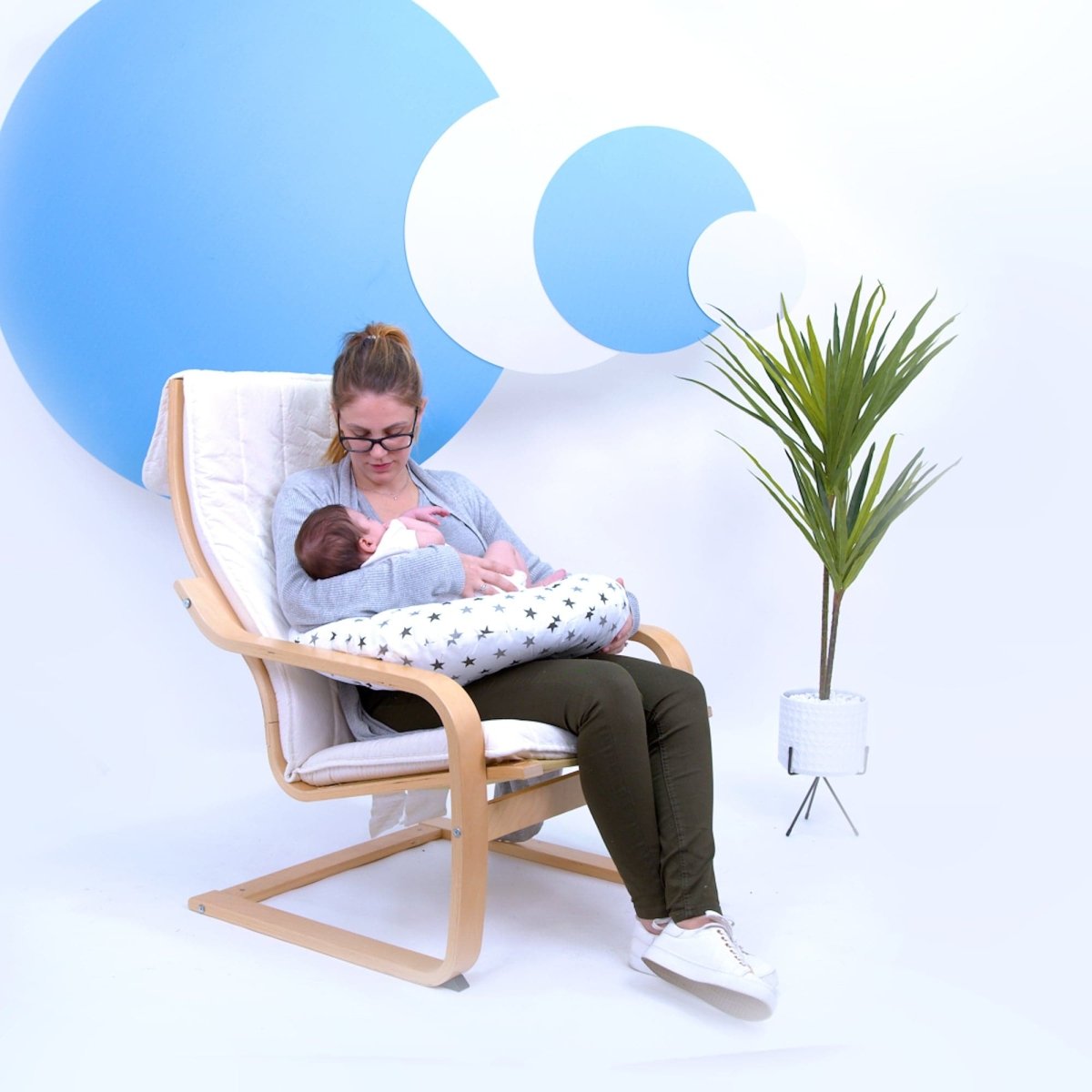 Breast Feeding Nursing Pillow - Silver Twinkle (COVER ONLY)