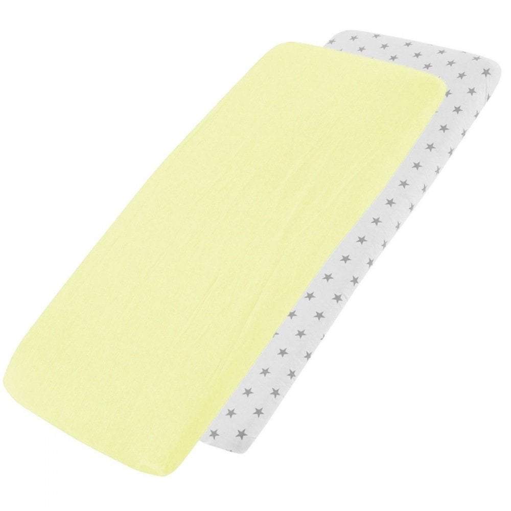 Crib Jersey Fitted Sheets 100% Cotton 40x90cm - Pack Of 2 - Fits All Models